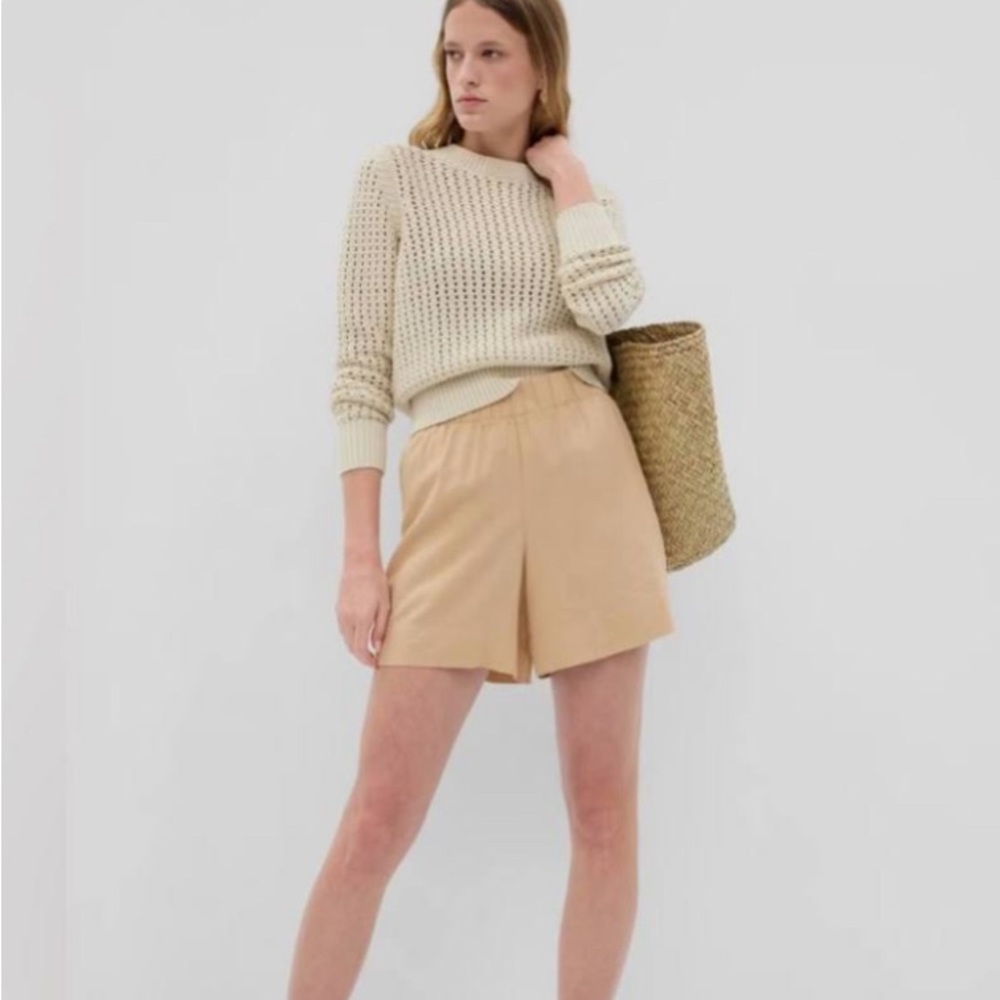 Gap NWT Women's Linen-Blend Pull-On‎ Shorts